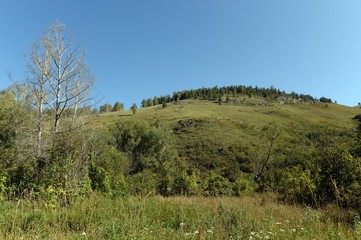 Obraz premium Early morning in the mountains of Altai Krai. Western Siberia 