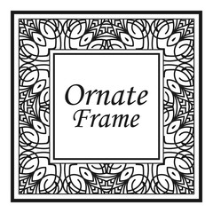 Vintage flourishes ornament swirls lines frame template vector illustration. Victorian borders for greeting cards, wedding invitations, advertising or other design and place for text.
