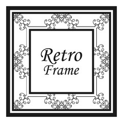 Vintage flourishes ornament swirls lines frame template vector illustration. Victorian borders for greeting cards, wedding invitations, advertising or other design and place for text.