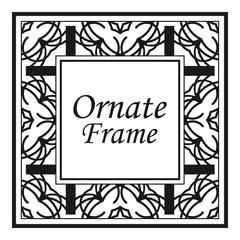 Vintage flourishes ornament swirls lines frame template vector illustration. Victorian borders for greeting cards, wedding invitations, advertising or other design and place for text.