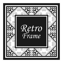 Vintage flourishes ornament swirls lines frame template vector illustration. Victorian borders for greeting cards, wedding invitations, advertising or other design and place for text.