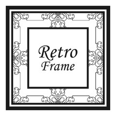 Vintage flourishes ornament swirls lines frame template vector illustration. Victorian borders for greeting cards, wedding invitations, advertising or other design and place for text.