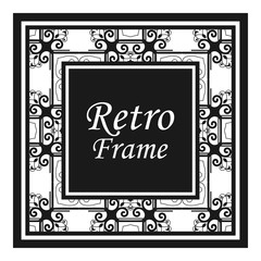 Vintage flourishes ornament swirls lines frame template vector illustration. Victorian borders for greeting cards, wedding invitations, advertising or other design and place for text.