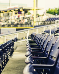 Row of Blue Stadium Seats