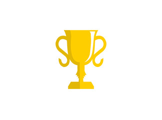 golden trophy for logo design illustration in a white background