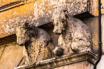 Elements of architecture of an old slaughterhouse in the city of Verona in Italy.