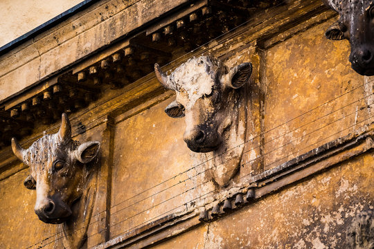 Elements of architecture of an old slaughterhouse in the city of Verona in Italy.