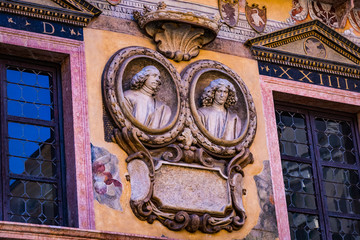 Elements of architecture of an old slaughterhouse in the city of Verona in Italy.