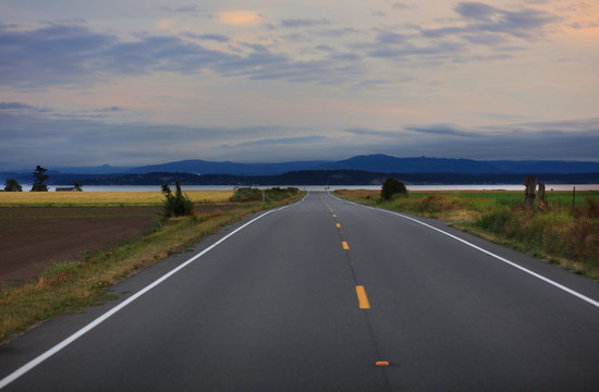 Scenic Ebey's Landing Hill Road In Whidbey Island,Washington State