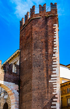 Elements of architecture of an old slaughterhouse in the city of Verona in Italy.