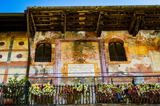 Elements of architecture of an old slaughterhouse in the city of Verona in Italy.