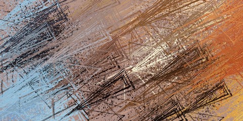 Obraz premium Painterly mix. Modern art. Wide brush. Canvas surface. Abstract. Wall painting. Backdrop material. Handmade background. 2d illustration. Colorful pattern. Color texture. 