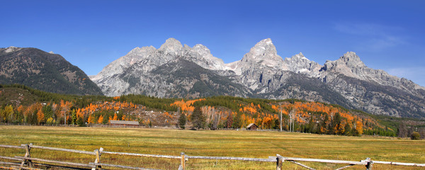 Grand Tetons national park in Autumn time