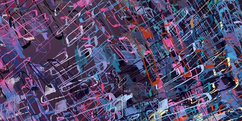 Modern art. Canvas surface. Colorful pattern. Painterly mix. Abstract. Backdrop material. Color texture. Oil painting. 2d illustration. Wide brush. Wall painting. 