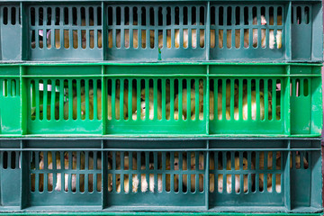 Hatching yellow chicks in baskets and boxes. Agro-industrial hatchery. © nskyr2