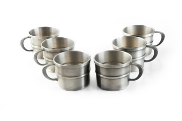 Vintage pewter cups
