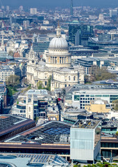 Fototapeta na wymiar An aerial view of London, United Kingdom on a sunny day.