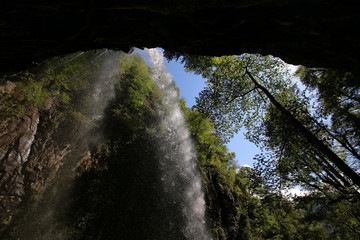 Caucasus. Akarmar group of waterfalls. Waterfall Giant.