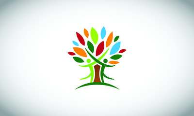 Colourly Leaves with Tree Logo Design