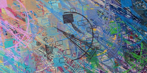 Modern art. Colorful pattern. Color texture. Oil painting. Backdrop material. Painterly mix. Wide brush. Abstract. Wall painting. 2d illustration. Handmade background. 