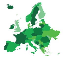 Naklejka na ściany i meble Map of Europe with countries