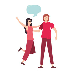 man and woman happy young people