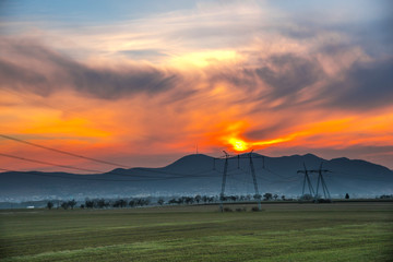 Fototapeta premium Sun set in the springtime