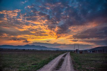 Dramatic clouds at the sea