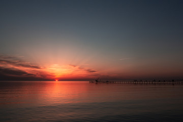 Soothing sunset over the sea