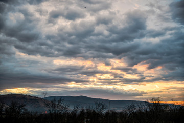 Landscape at the sunset
