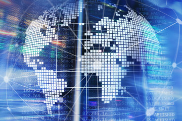 3D Earth as telecommunication and internet technology concept.