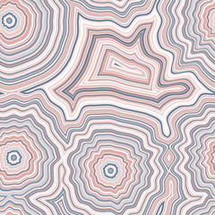 Infinite Agate Geode Seamless Repeat Vector Pattern Swatch. Bands and crystal centers. Abstract, natural, contours, raw, earth, stone, rock, mineral, nature, random, colorful. Generative Art.