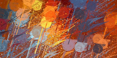 Colorful pattern. Canvas surface. Backdrop material. Handmade background. Modern art. Wide brush. Painterly mix. Oil painting. Abstract. Wall painting. 2d illustration. 