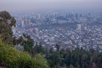 City Cantiago de Chile. Chile. City view. Arial.