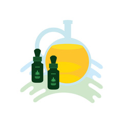 cannabis bottle product dropper with oil jar