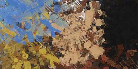 Fototapeta premium Canvas surface. Painterly mix. Wide brush. Handmade background. Colorful pattern. Abstract. Color texture. Oil painting. 2d illustration. Modern art. Wall painting. 