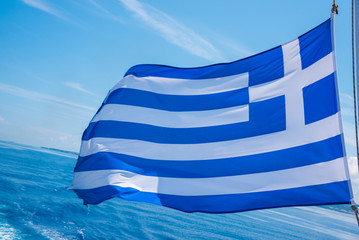 greek flag - obrazy, fototapety, plakaty