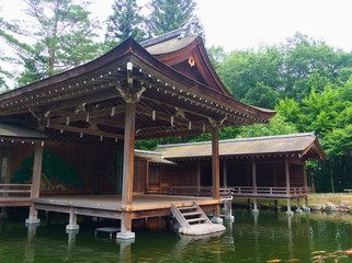 Fototapeta premium chinese pavilion in japanese garden