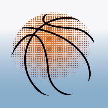 Isolated Abstract Basketball Ball On A Colored Background - Vector