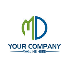 Letter MD stock logo, MD initial., flat design. technology logo