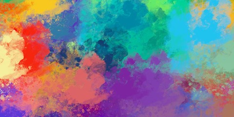 Color texture. Backdrop material. Wall painting. Modern art. Wide brush. Painterly mix. Handmade background. Colorful pattern. Abstract. 2d illustration. Canvas surface. 