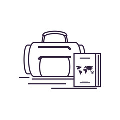 Naklejka premium travel suitcase equipment with passport
