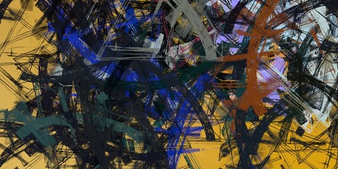 Color texture. Backdrop material. Wall painting. Modern art. Wide brush. Painterly mix. Handmade background. Colorful pattern. Abstract. 2d illustration. Canvas surface. 