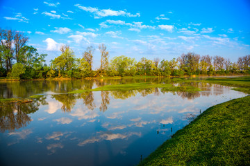 Springtime landscape near the river
