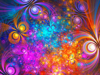 rainbow abstract fractal background 3d rendering illustration