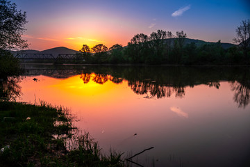 Fototapeta na wymiar Sunset at the river