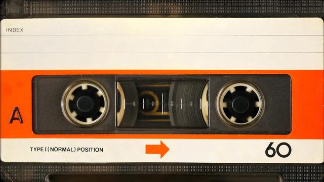 Cassette 1: Side A. Designed for stereo sound reproduction. Sound has recorded on the left and right sides of the strip of tape. Side-by-side across the width of the tape has four channels of audio si