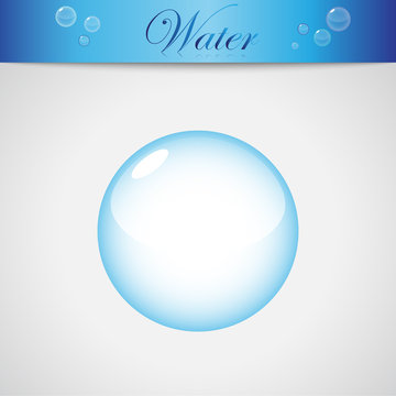 Water Soap Bubble Vector. Icon - Isolated On Gray Background. Vector Illustration Concept Of Flat Water Element And Soap Bubble Icon For Label, Sticker, Logo Element And Soap Design
