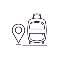travel suitcase equipment with pin location