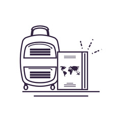 Obraz premium travel suitcase equipment with passport